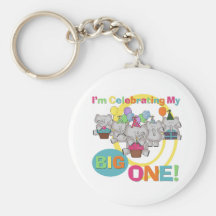Elephant 1st Birthday T shirts and Gifts Key Chain