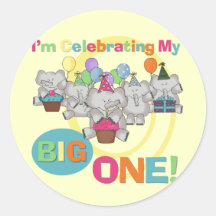 Elephant 1st Birthday T shirts and Gifts Stickers