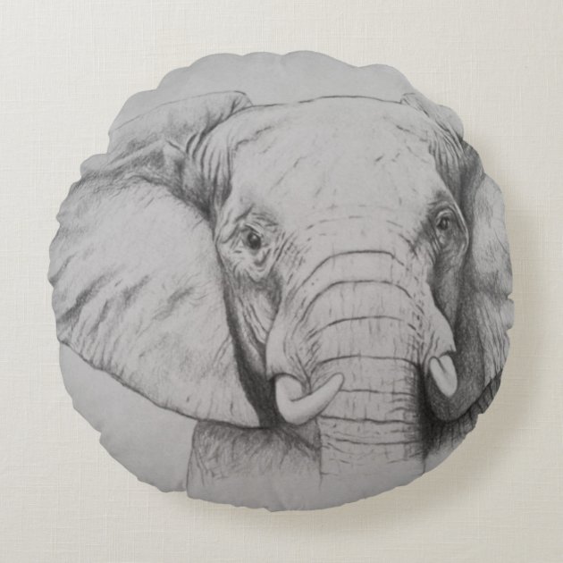 Elephant 2011 round pillow-0
