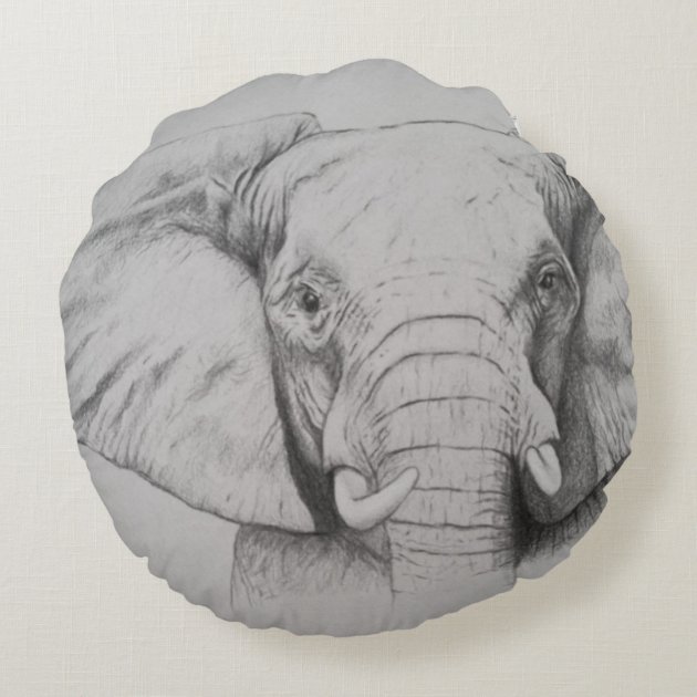 Elephant 2011 round pillow-1