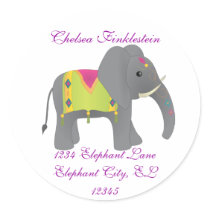 Elephant All Dressed Up stickers