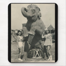 elephant and 2 girls circus mousepad by amazingvintage elephant and 2 girls circus mousepad