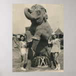 elephant and 2 girls circus posters
