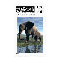Elephant and Baby Postage