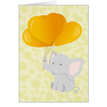 Elephant and ballons card cards