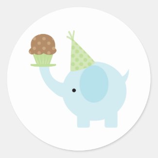 Elephant and Cupcake Stickers