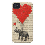 Elephant and heart shaped balloons iPhone 4 Case-Mate case