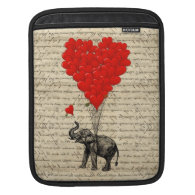 Elephant and heart shaped balloons iPad sleeve