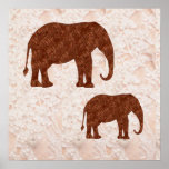 Elephant - Artwork on Copper Sheet Cutout Posters