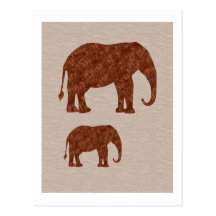 ELEPHANT : ArtWork on Copper Sheet Postcards