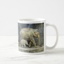 Elephant Baby Calf & Mom Coffee Mugs
