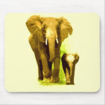 Elephant & Baby Elephant Mouse Pad
