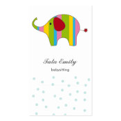 Elephant Baby Infant vertical Business Card