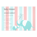 Elephant Baby Shower - Aqua Invite