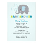 Elephant Baby Shower - Blue Personalized Invite