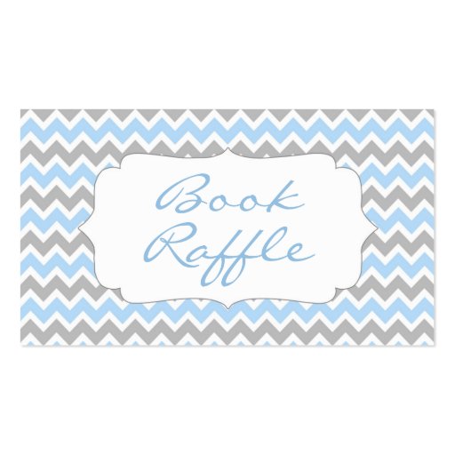 Elephant Baby Shower book raffle tickets blue Business Card Templates (back side)