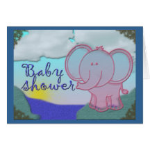 Elephant baby shower card