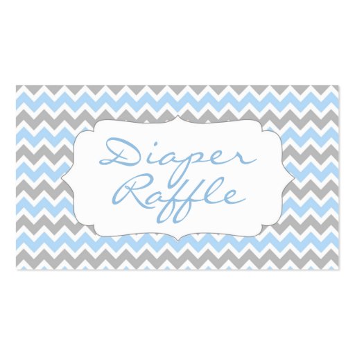 Elephant Baby Shower diaper raffle tickets blue Business Card Template (back side)