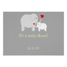 Elephant Baby Shower Gender Neutral Invitation