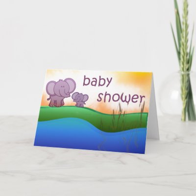 Elephant baby shower invitation cards by aslentz