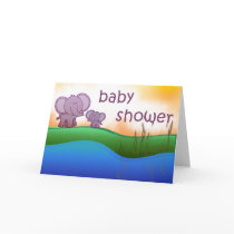 Elephant baby shower invitation cards