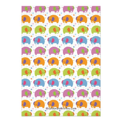 Elephant Baby Shower Invitation Orange