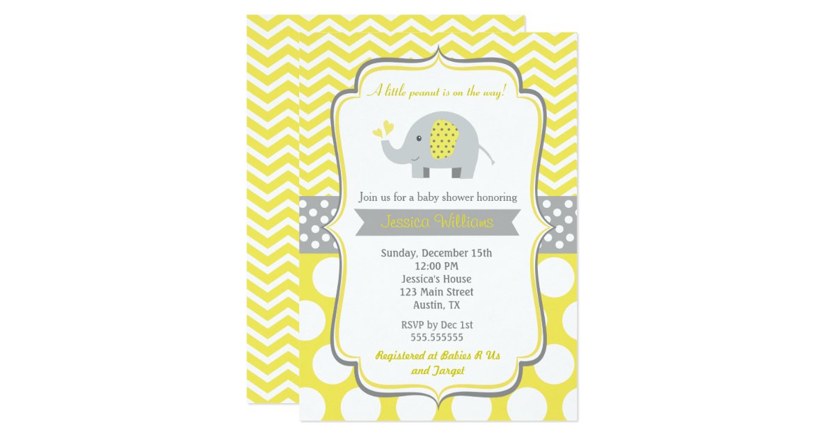 Elephant Baby Shower Invitations Zazzle