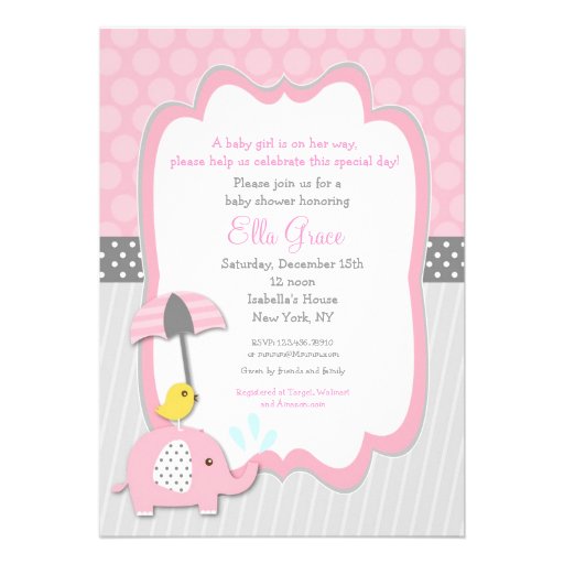 Elephant Baby Shower Invitations