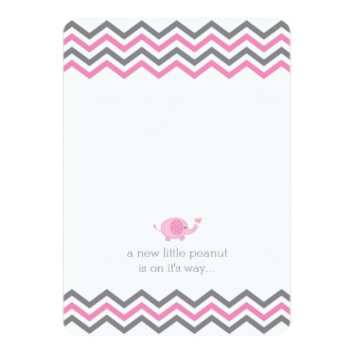 Elephant Baby Shower Invite | Pink Gray Chevron