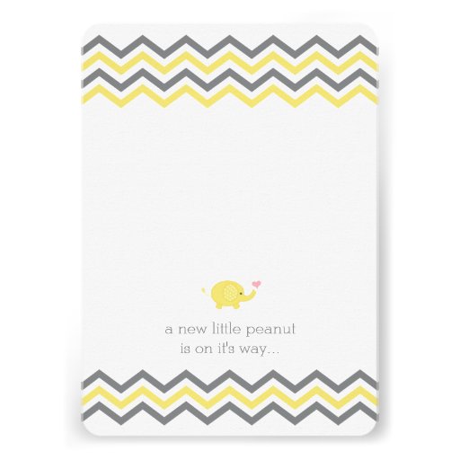 Elephant Baby Shower Invite | Yellow Gray Chevron