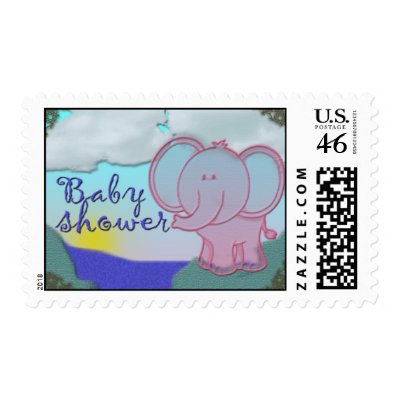 Elephant baby shower postage by aslentz