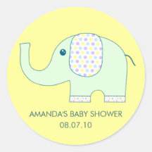 Elephant Baby Shower Stickers, YB