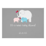 Elephant Baby Shower Twins Boy Girl Personalized Invitation