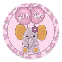 Elephant Balloons Baby Shower CJ-O Sticker Seal