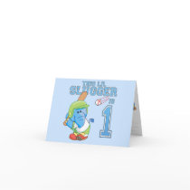 Elephant Baseball 1st Birthday Greeting Cards
