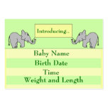 Elephant Birth Announcement Card Business Card