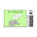 Elephant Birth Announcement Postage postage