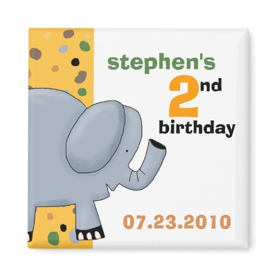 Elephant • Birthday Invitation Magnet by CSKidsOccasions