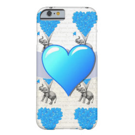 Elephant & blue heart balloons iPhone 6 case