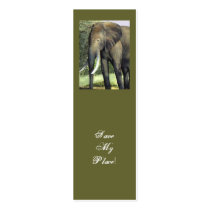 Elephant bookmark Save My Place! business cards
