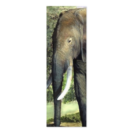 Elephant bookmark Save My Place! Business Card Templates (back side)