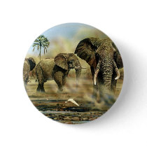 Elephant Bulls Button by craighbarber Elephant Bulls Button