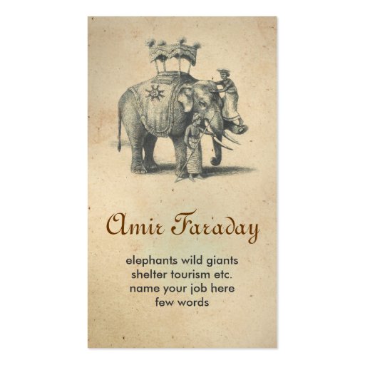elephant business card (front side)