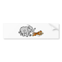 Elephant Chasing Tiger