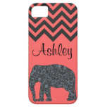 Elephant Chevron Personalize Damask Girly iPhone 5 Case
