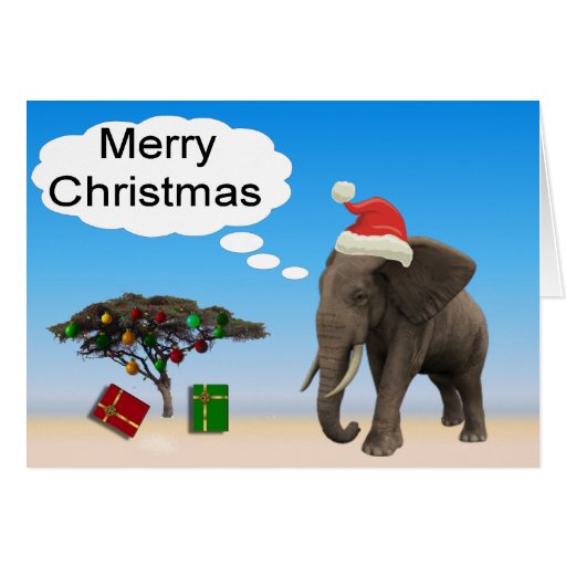 Elephant Christmas Card Zazzle