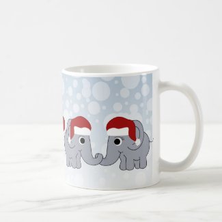 Elephant Christmas Classic White Coffee Mug