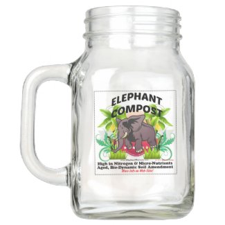 Elephant Compost Mason Mug Mason Jar