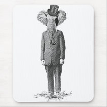 vintage, dandy, cool, elephant, hipster, funny, humor, retro, animal, classy, fun, class, mousepad, Mouse pad with custom graphic design