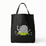 Elephant Driving a Car - Grocery Tote bags